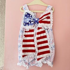 Patriotic Baby Romper with Bow